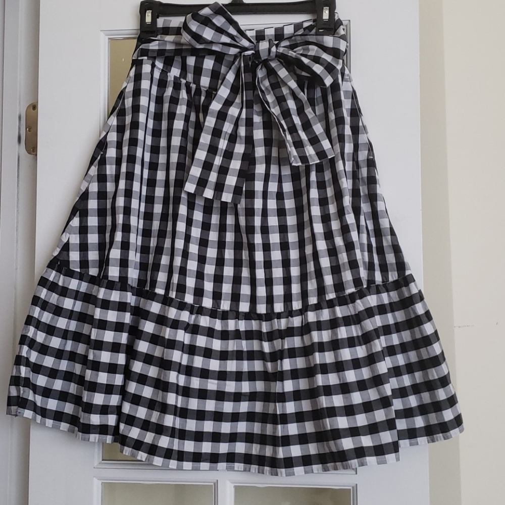 J.crew Black, White, & Gray Gingham Skirt NWT